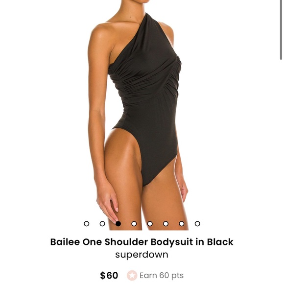 Bailee one shoulder bodysuit in black - Picture 3 of 4